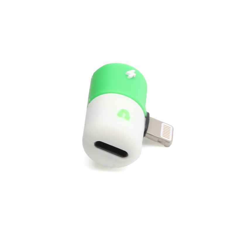Adapter za slusalice i punjenje W1 iPhone lightning zeleni