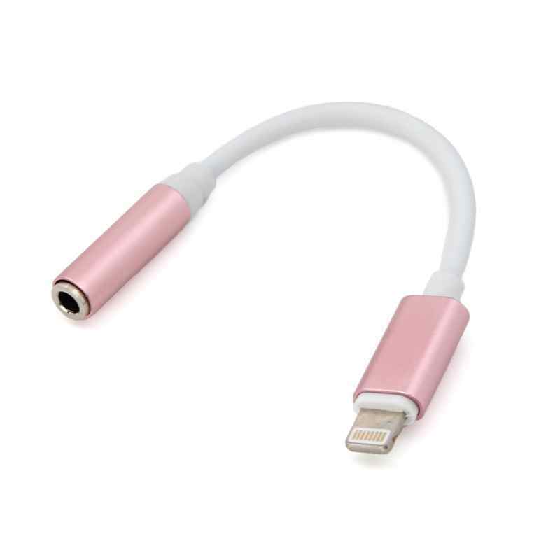 Adapter za slusalice iP-11 iPhone lightning na 3.5mm roze