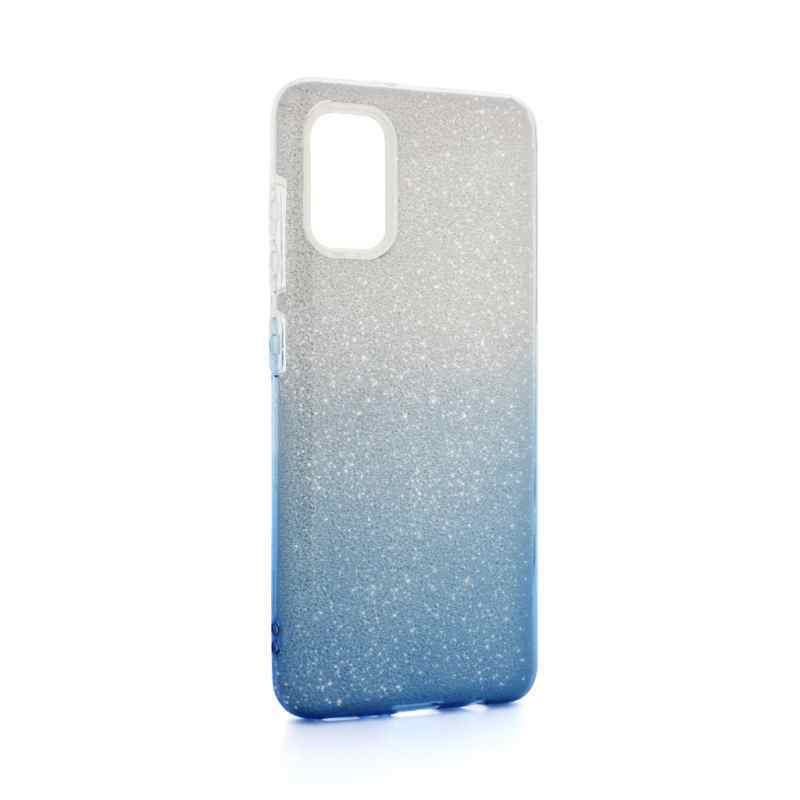 Maska Double Crystal Dust za Samsung A41 plavo srebrna