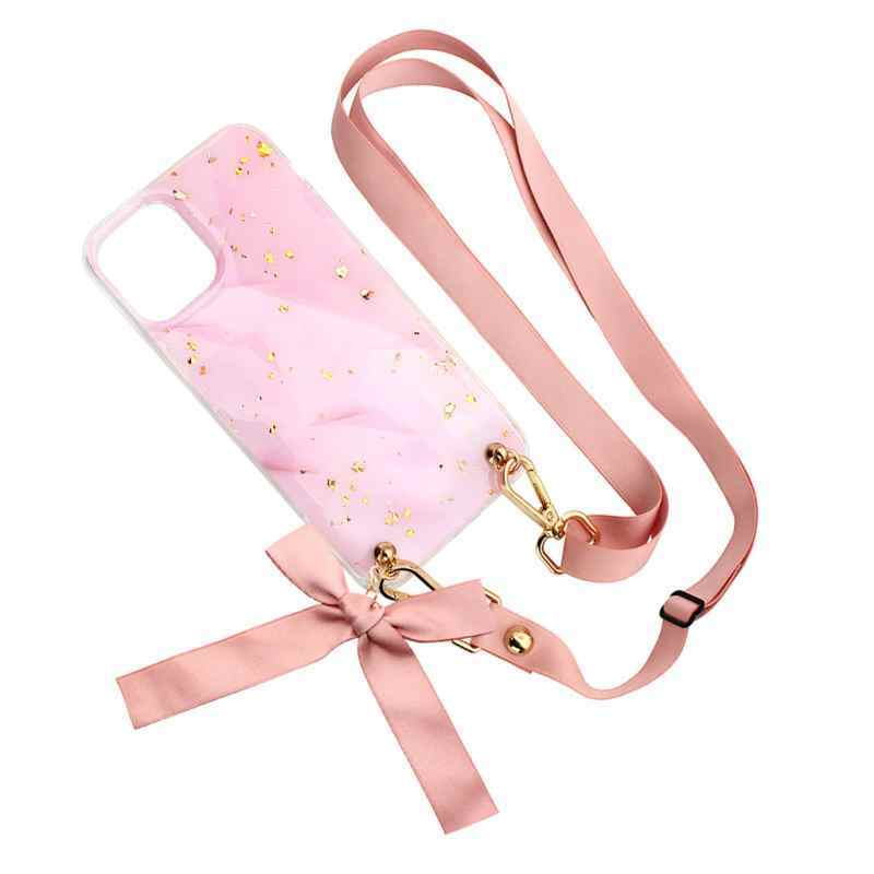 Maska Fashion Strap Glitter za iPhone 12 Mini roze