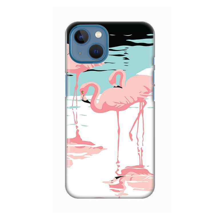 Maska silikon Print za iPhone 13 Pink Flamingos