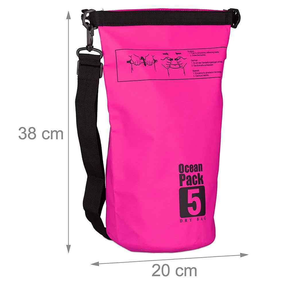 Vodootporna suva torba EL 5L pink