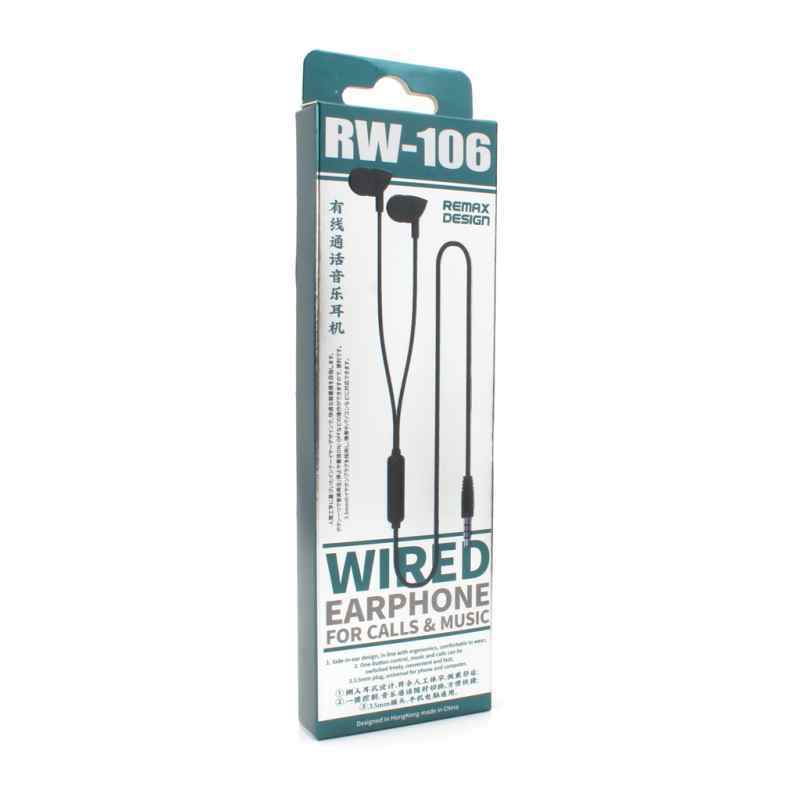 Slusalice REMAX Wired RW-106 3.5 mm crne
