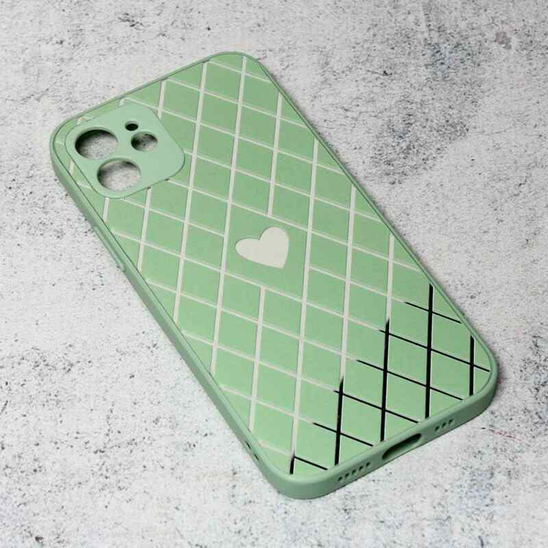 Maska Diamond Heart za iPhone 12 svetlo zelena