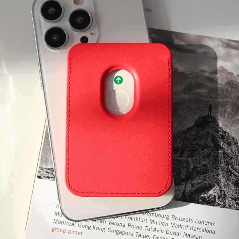 Maska Kožna Magsafe Pocket za iPhone 13 crvena
