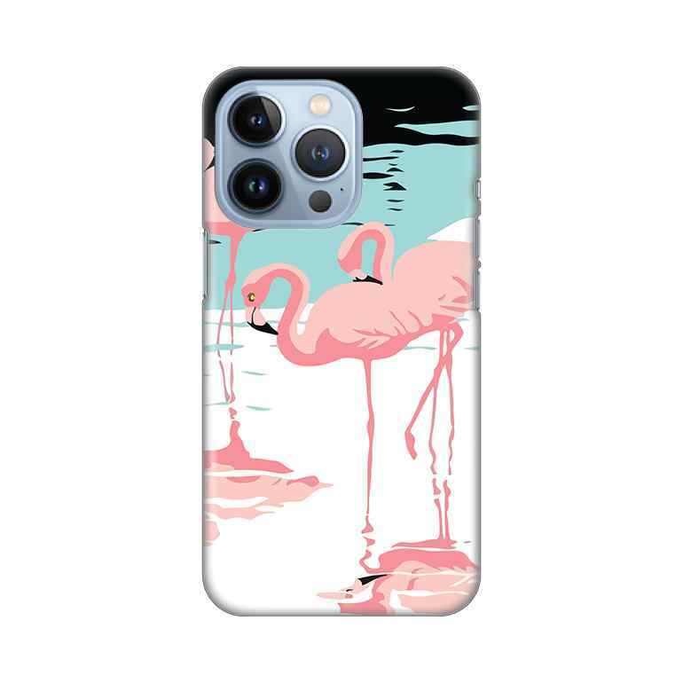 Maska silikon Print za iPhone 13 Pro Pink Flamingos