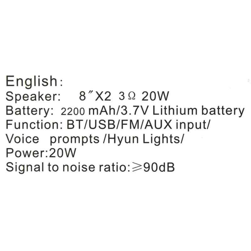 Bluetooth zvucnik RX-8218 2x8 inča crveni