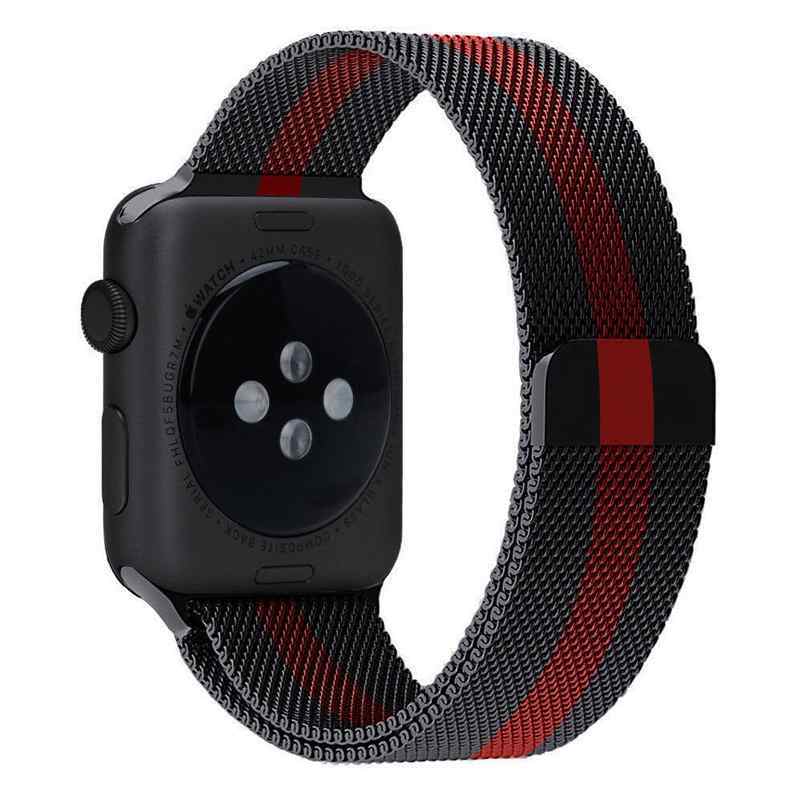 Narukvica intrigue za Apple watch 42mm crno crvena
