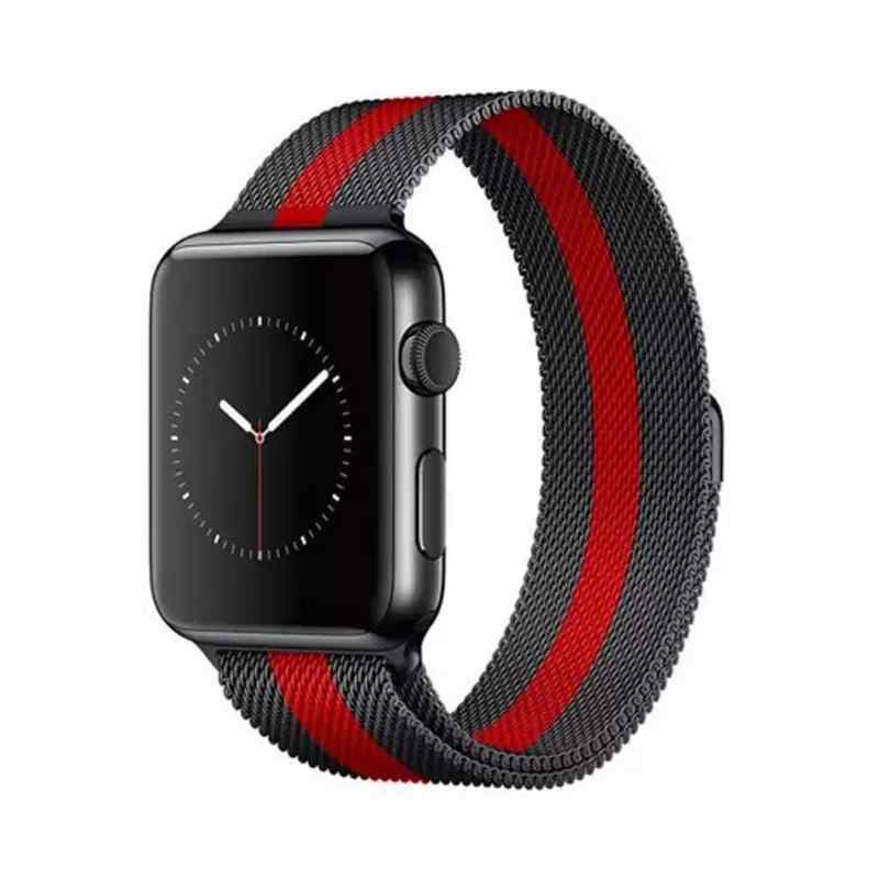 Narukvica intrigue za Apple watch 42mm crno crvena