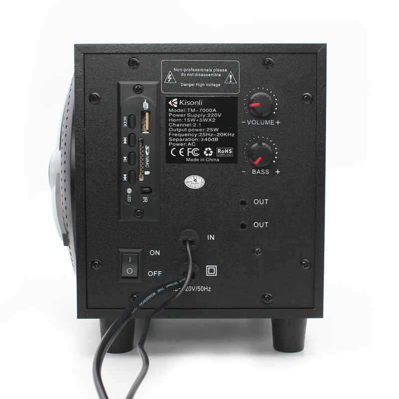 Zvucnik Kisonli TM-7000A 2.1 sistem remote Bluetooth microSD LED crni