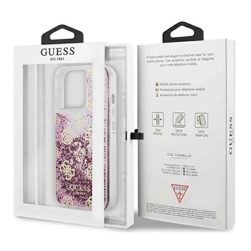 Maska Guess Hc Liquid Glitter Peony za iPhone 13 Pro roze GUHCP13LLGPEPI