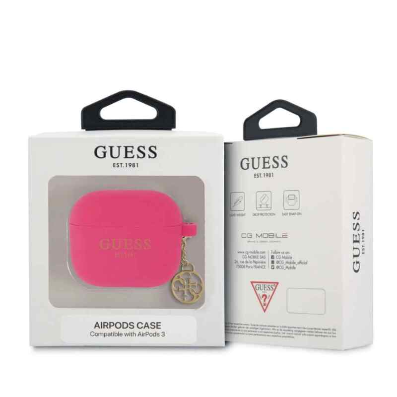 Maska Guess Silicone za Airpods 3 4G Charm pink GUA3LSC4EF