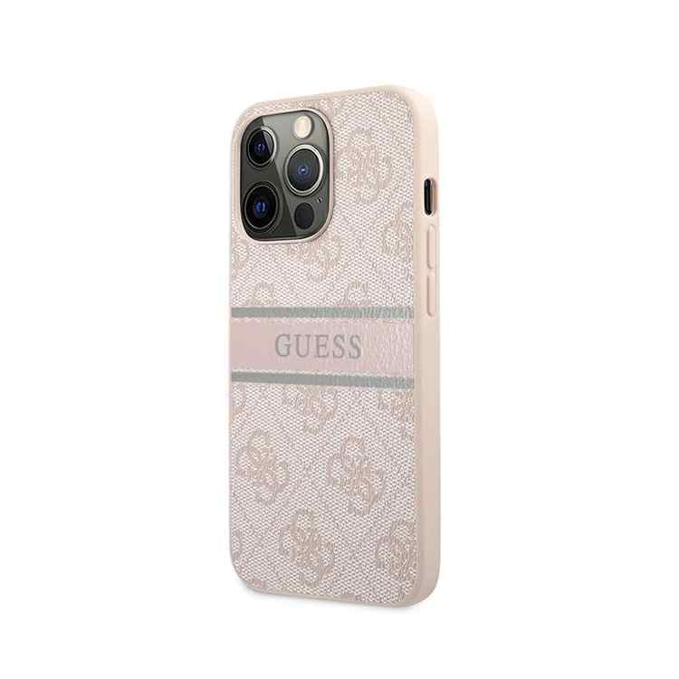 Maska Guess Stripe za iPhone 13 Pro Max roze GUHCP13X4GDPI
