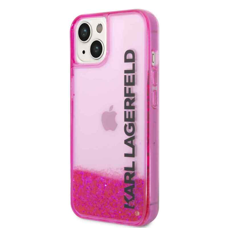 Maska Karl Lagerfeld Hc Liquid Glitter Elong za iPhone 13 pink KLHCP13MLCKVF