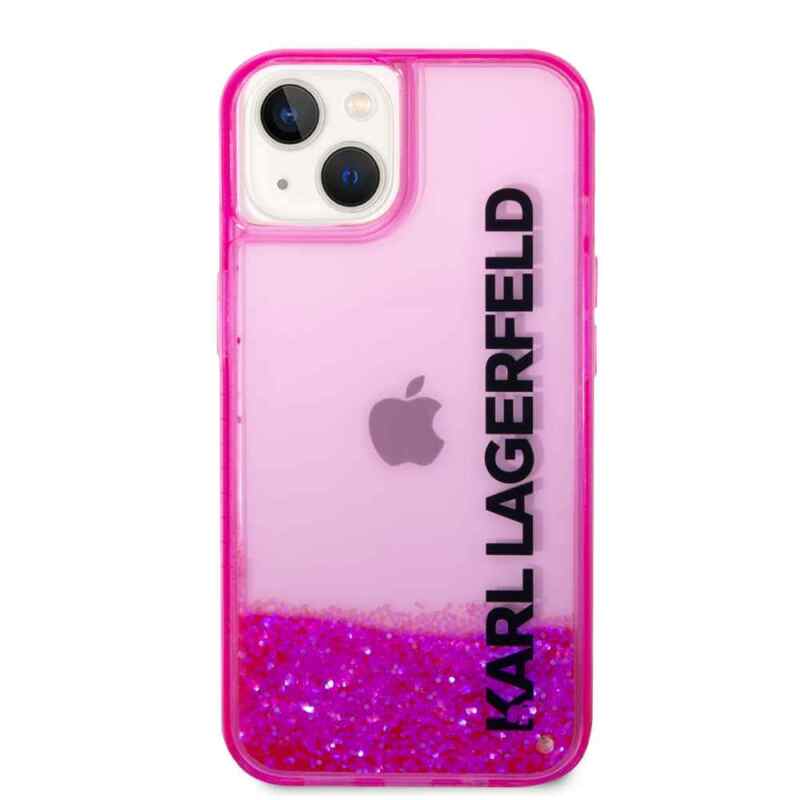 Maska Karl Lagerfeld Hc Liquid Glitter Elong za iPhone 13 pink KLHCP13MLCKVF