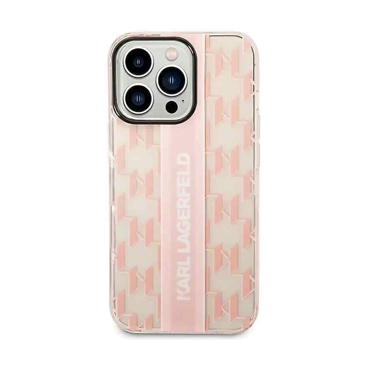 Maska Karl Lagerfeld Hc Mono Vertical Stripe za iPhone 14 Pro Max 6.7 roze KLHCP14XHKLSPCP