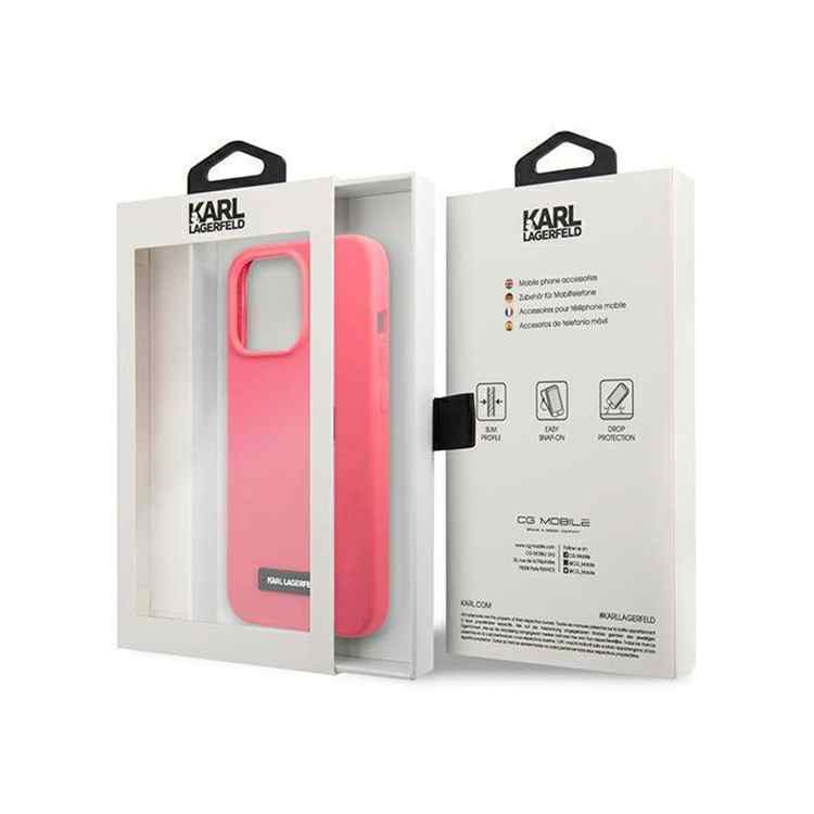 Maska Karl Lagerfeld Hc Silicone Plaque za iPhone 13 Pro pink KLHCP13LSLMP1PI