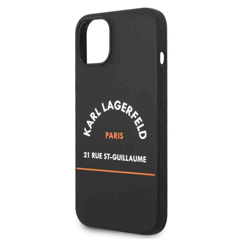 Maska Karl Lagerfeld Hc Silicone RSG za iPhone 14 Plus 6.7 crna KLHCP14MSRSGHLK