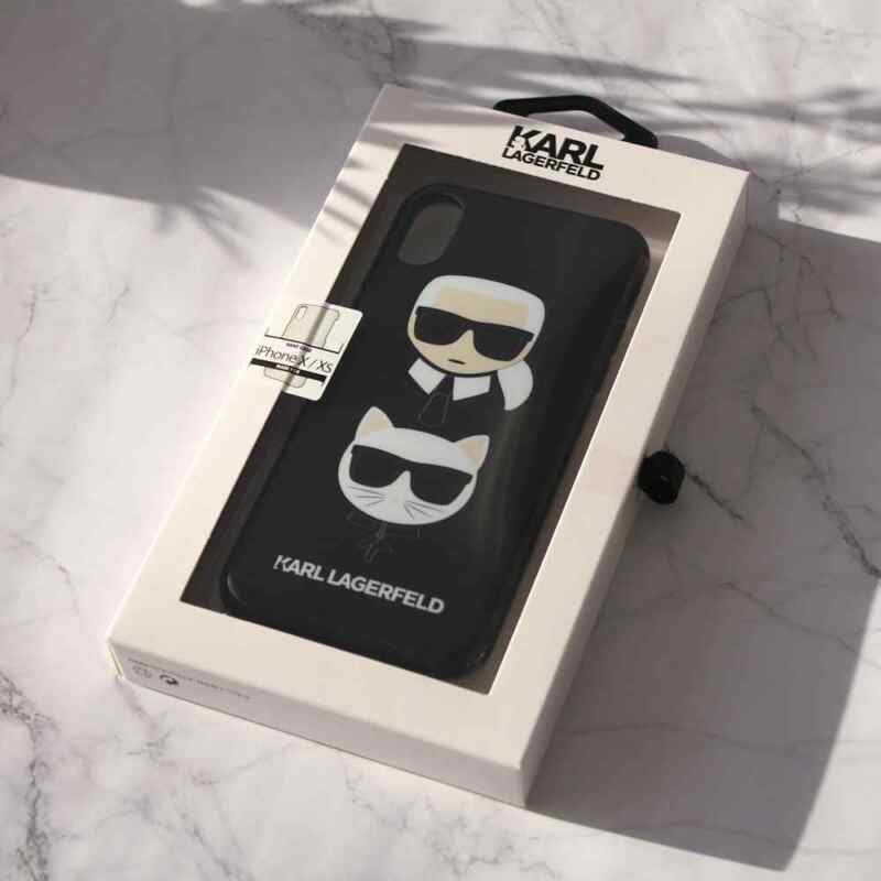 Maska Karl Lagerfeld TPU Choupette za iPhone X/XS crna KLHCPXTPUKICKC