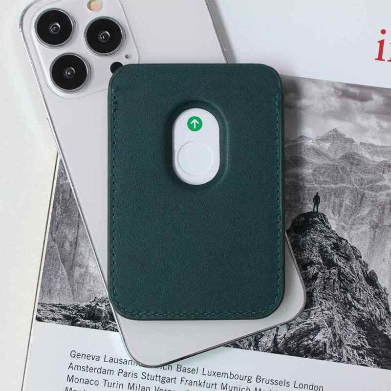 Maska Kožna Magsafe Pocket za iPhone 14 zelena