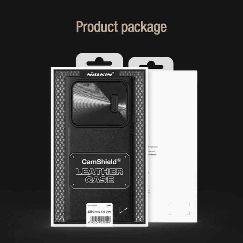Maska Nillkin CamShield Kožna S za Samsung S22 Ultra 5G crna