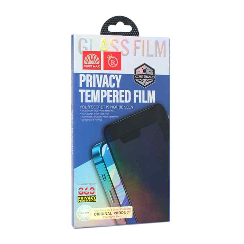 Zaštitno staklo Privacy 2.5D za Samsung S916B Galaxy S23 Plus 5G crni fingerprint unlock