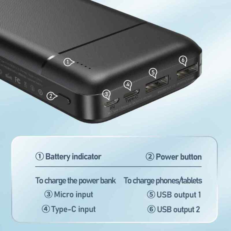 Back up baterija REMAX Lango RPP-166 2USB 20000mAh crna