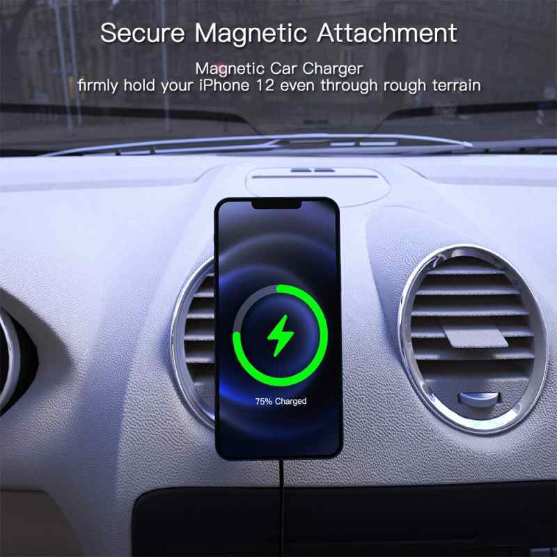Auto punjac iPhone 12 magnetic 15W crni
