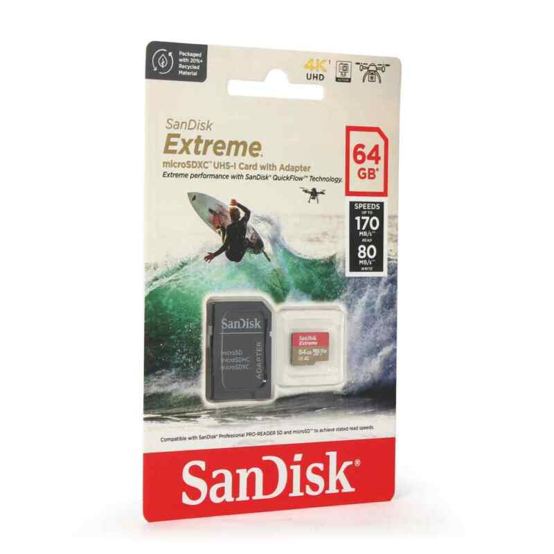MemorijskaKartica SanDisk SDXC Extreme micro 64GB 170 MB/s UHS-I U3 V30+adapter