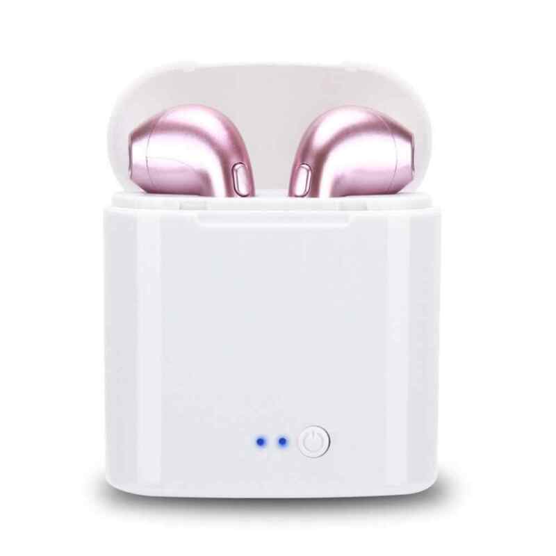 Bluetooth slusalice i7s TWS roze HQ