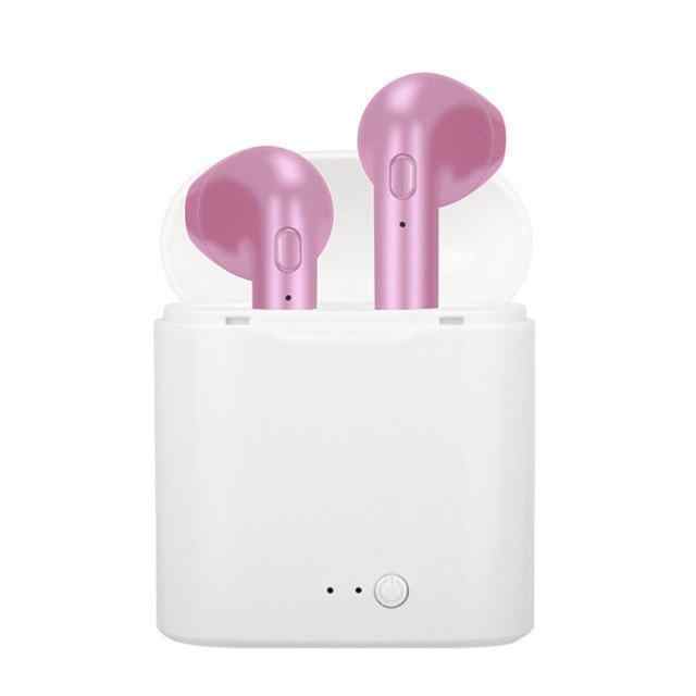 Bluetooth slusalice i7s TWS roze HQ