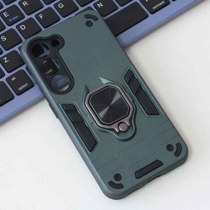 Maska Cube Ring za Samsung S911B Galaxy S23 tamno zelena