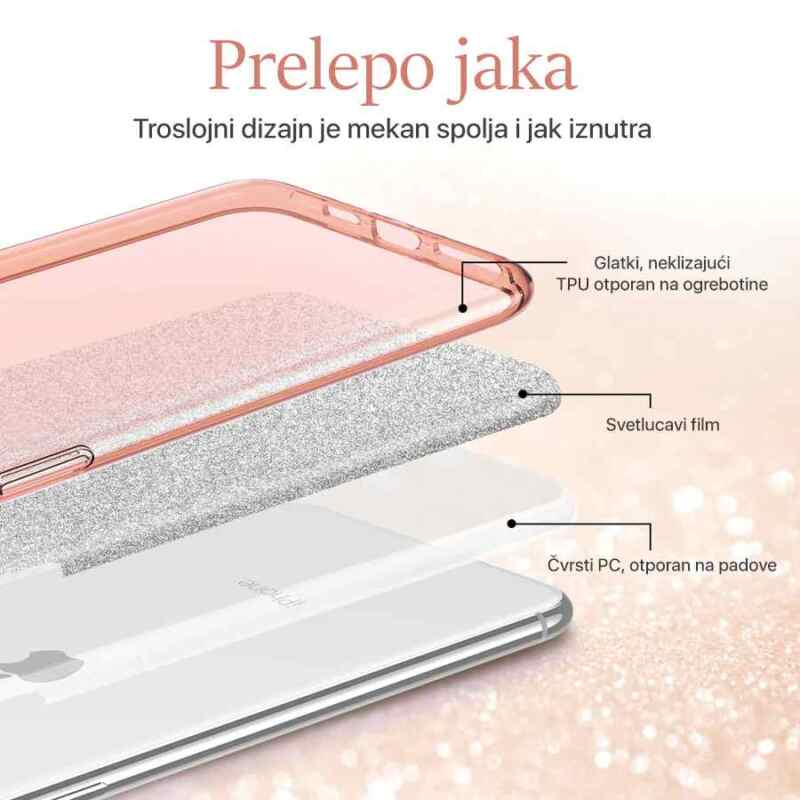 Maska Crystal Dust za Samsung A546B Galaxy A54 5G roze