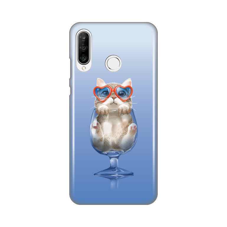 Maska silikon Print za Huawei P30 Lite Funny Cat