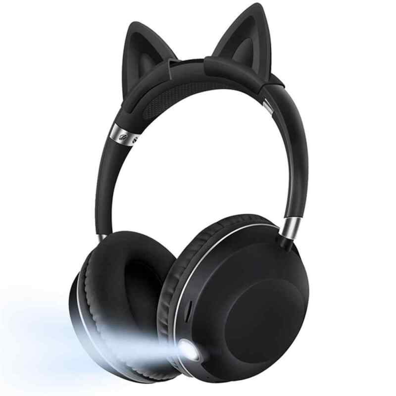 Bluetooth slusalice Cat Ear crne