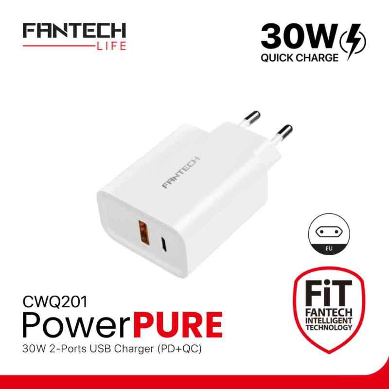 Kucni punjac Fantech Power Pure CWQ201 PD/USB 30W QC beli