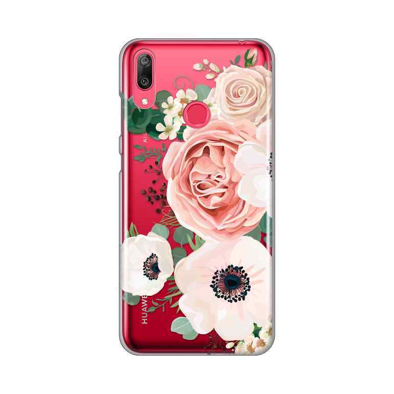 Maska silikon Print za Huawei Y7 2019/Y7Prime 2019 Luxury Pink Flowers