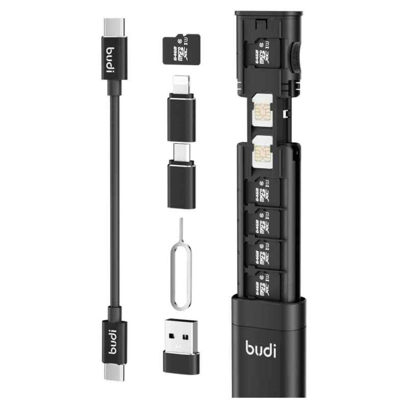 Multifunkcionalni citac adapter Budi USB-C 3.0 DC516B crni
