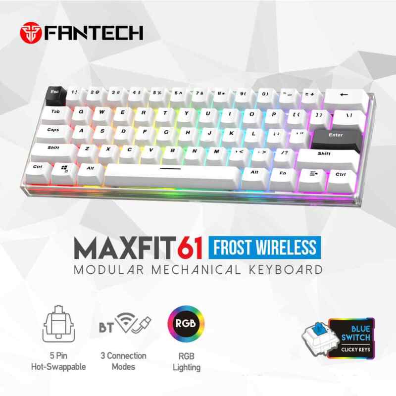 Tastatura Mehanicka Gaming Fantech MK857 RGB Maxfit61 FROST Bežični Space Edition Blue switch