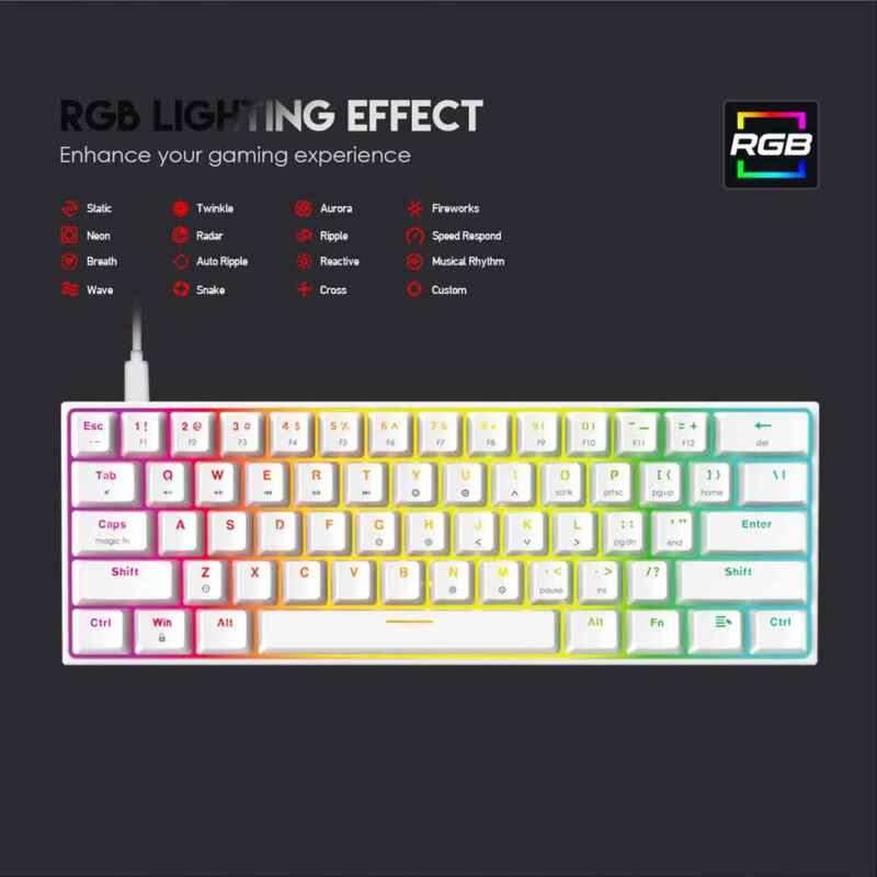 Tastatura Mehanicka Gaming Fantech MK857 RGB Maxfit61 FROST Bežični Space Edition Red switch