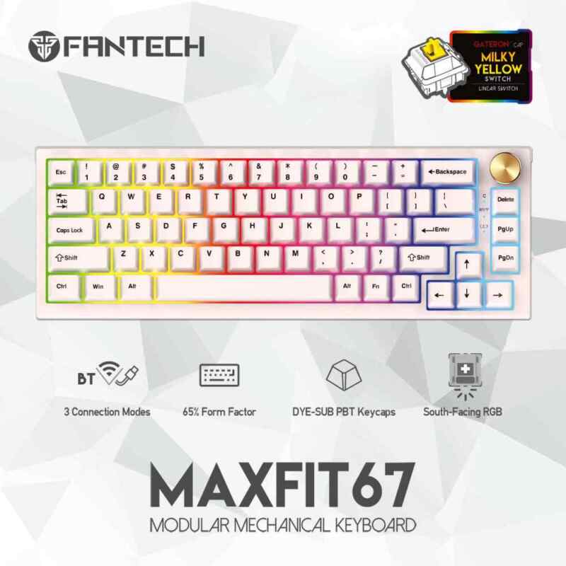 Tastatura Mehanicka Gaming Fantech MK858 RGB Maxfit67 Space Edition yellow switch