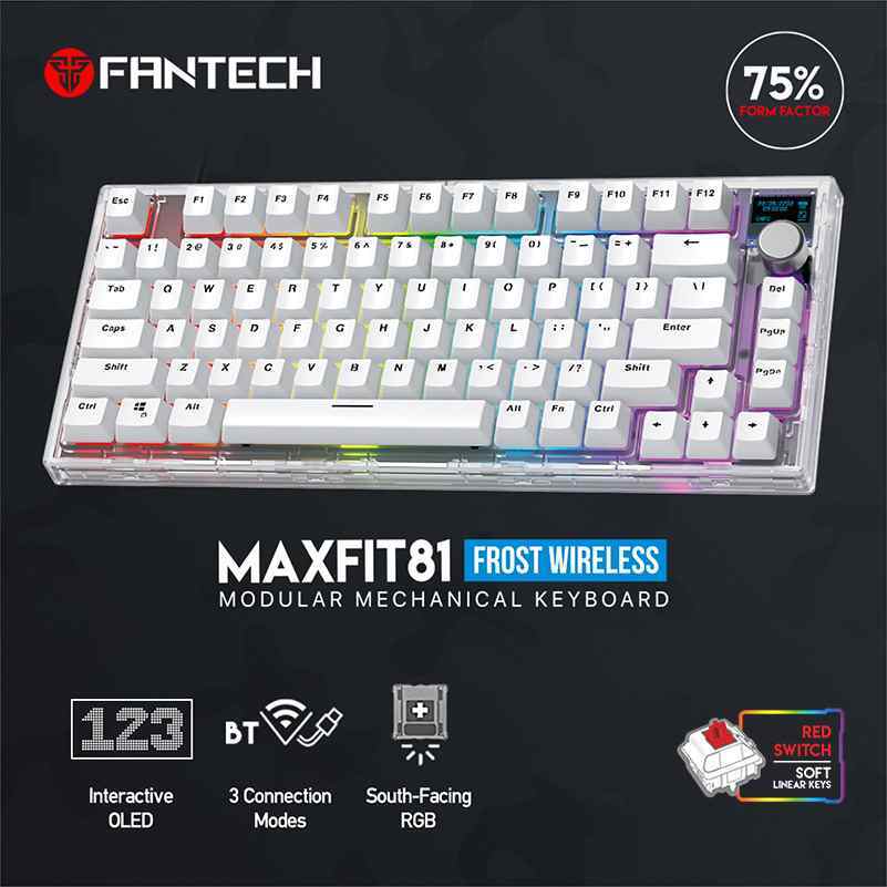 Tastatura Mehanicka Gaming Fantech MK910 RGB ABS Maxfit81 Frost Bežični Space Edition red switch