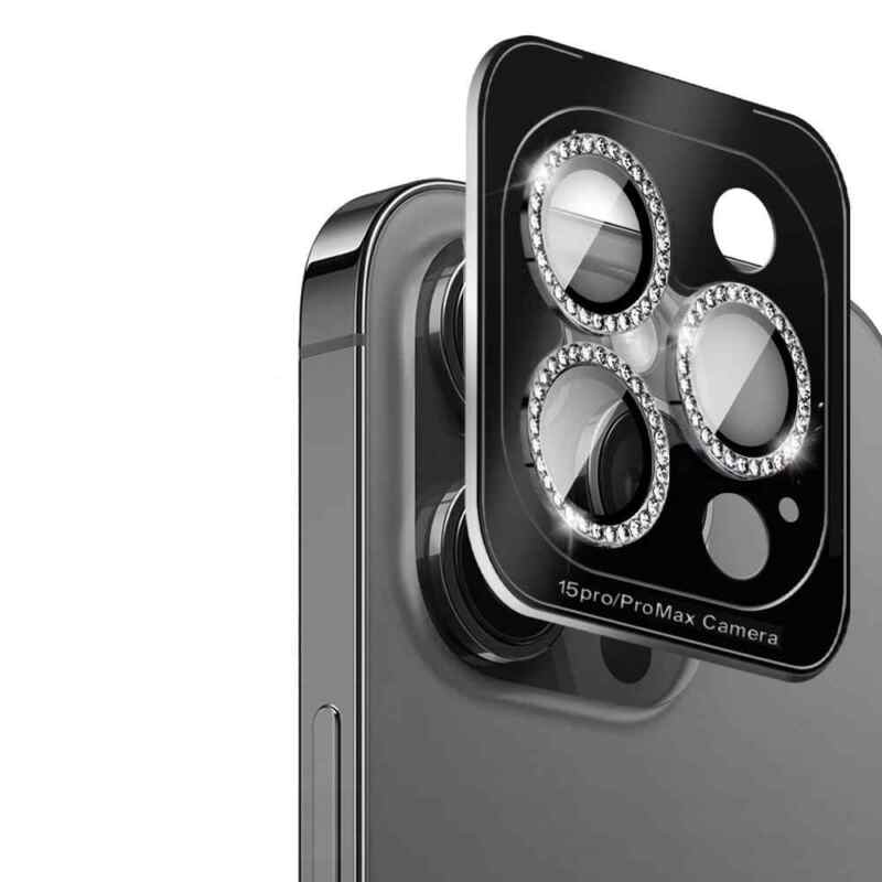 Zastita za kameru Diamond za iPhone 15 Pro Max 6.7 crna