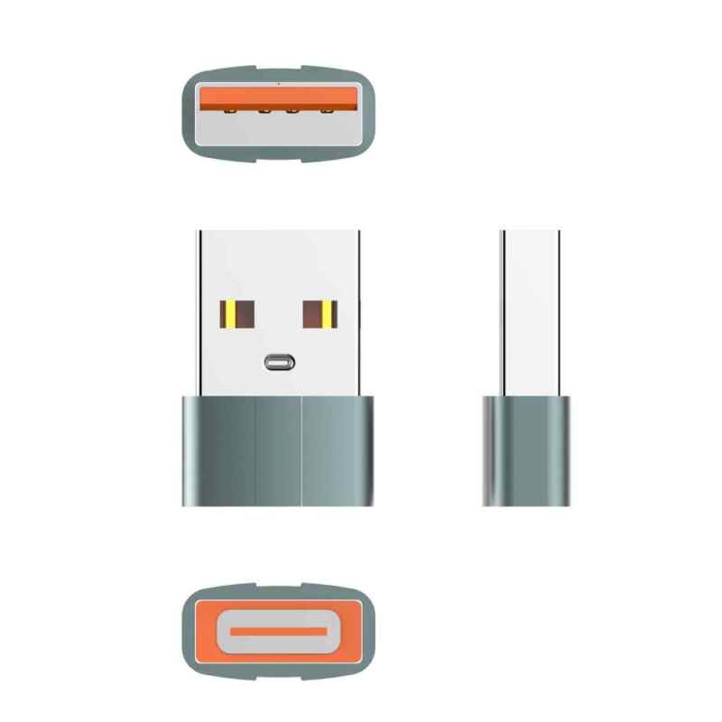 Adapter LDNIO LC150 Type C na USB sivi
