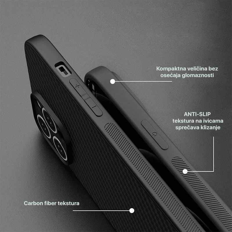 Maska Carbon fiber za iPhone 15 Pro Max 6.7 crna