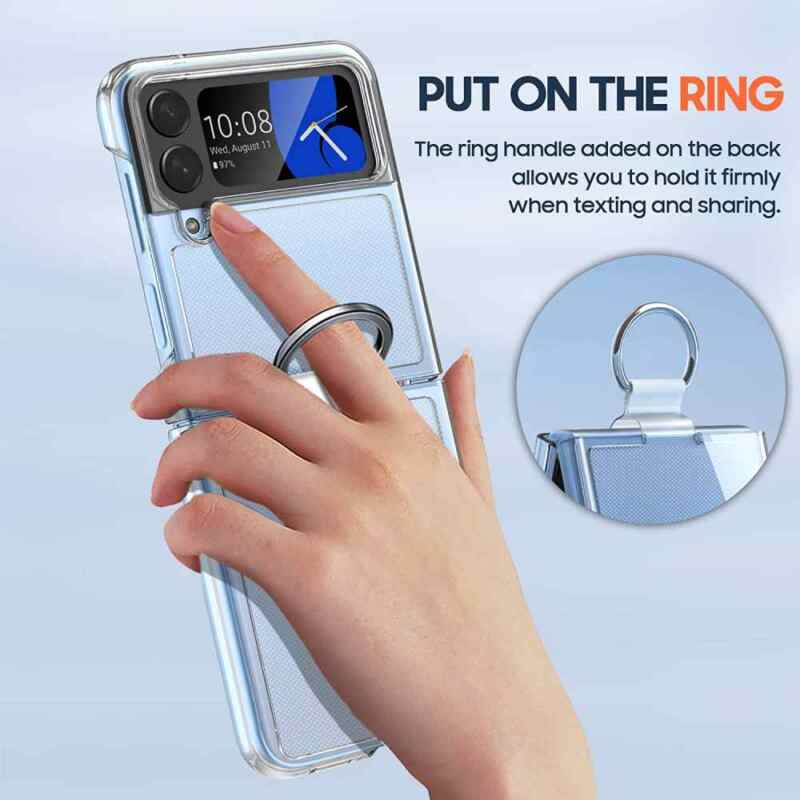 Maska Elegant Fold Ring za Samsung F721B Galaxy Z Flip 4 5G providna