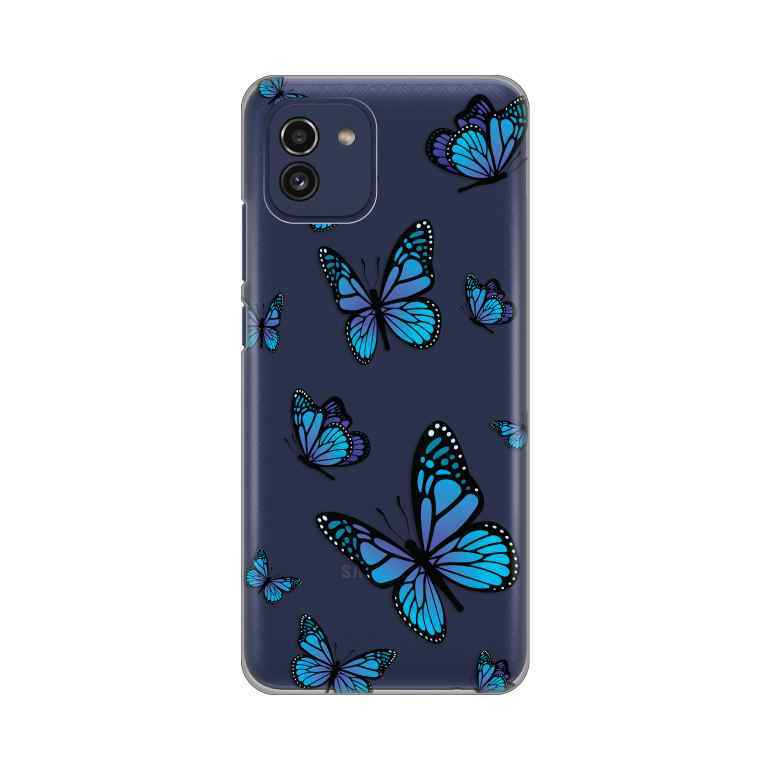 Maska silikon Print za Samsung A03 Blue butterfly