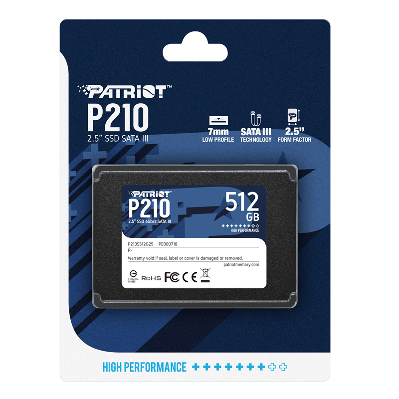 SSD 2.5 SATA3 512GB Patriot P210 520MBs/430MBs P210S512G25
