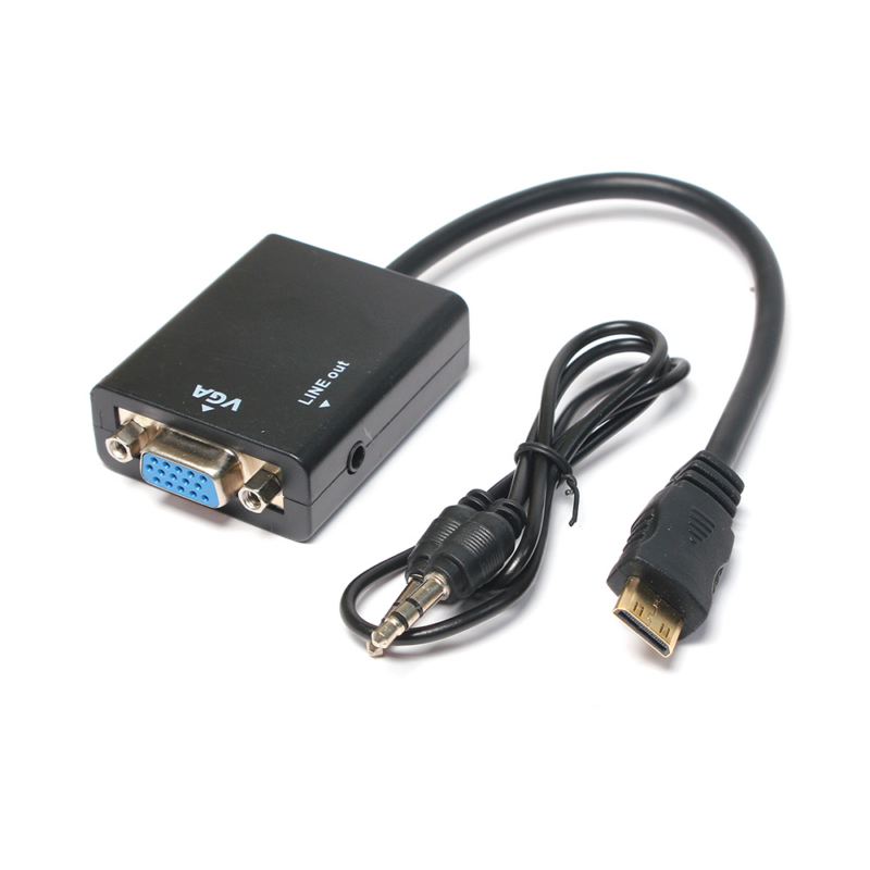 Adapter mini HDMI na VGA Audio JWD-HDMI10 crni