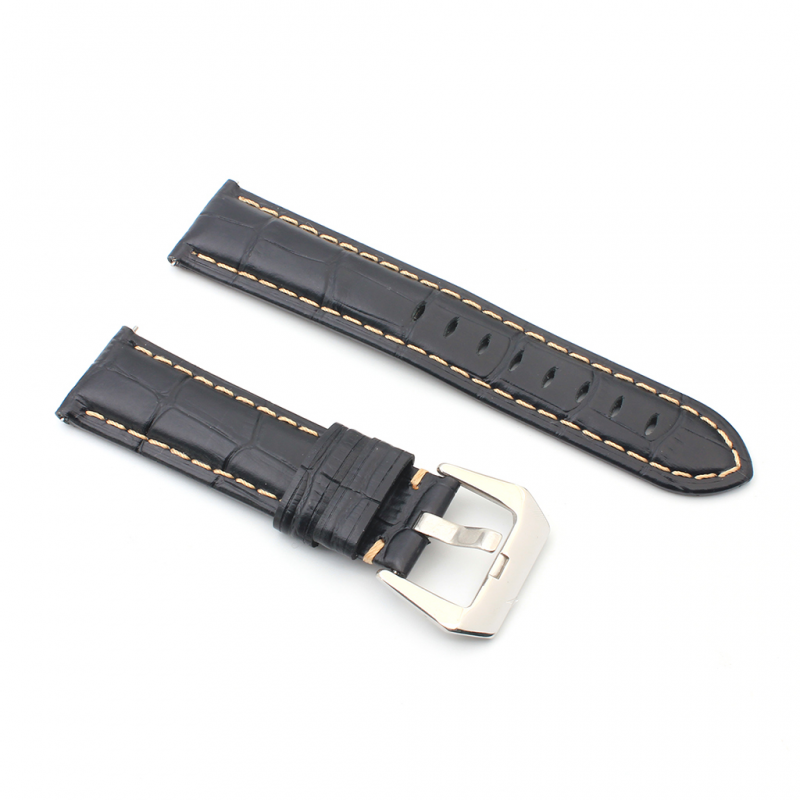 Narukvica elegant relief kozna za smart watch 22mm crna
